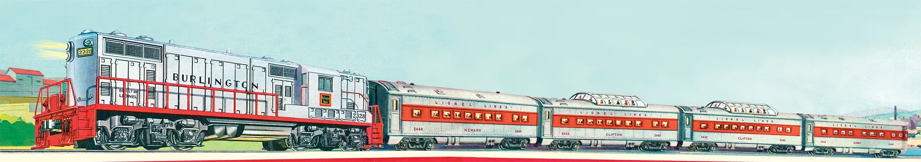 #1562 Burlington GP7 Passenger Set(Conv. LOCO #2328)