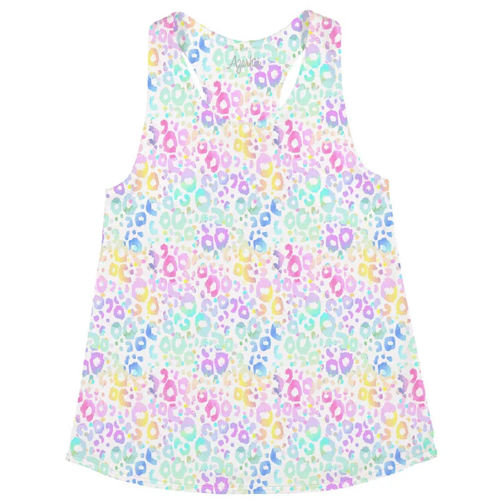 Azarhia Racerback Tank Top - Pastel Leopard