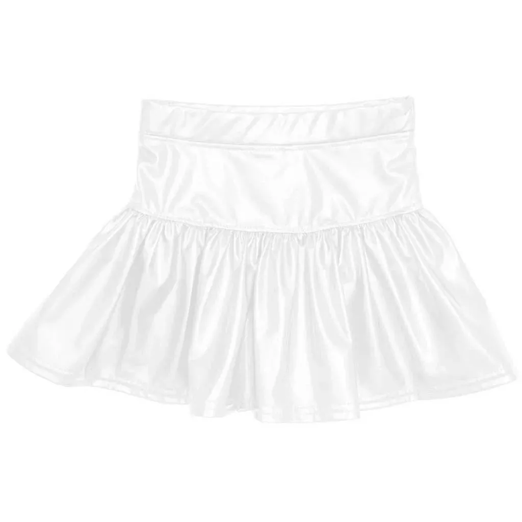 Azarhia White Metallic Gathered Skort