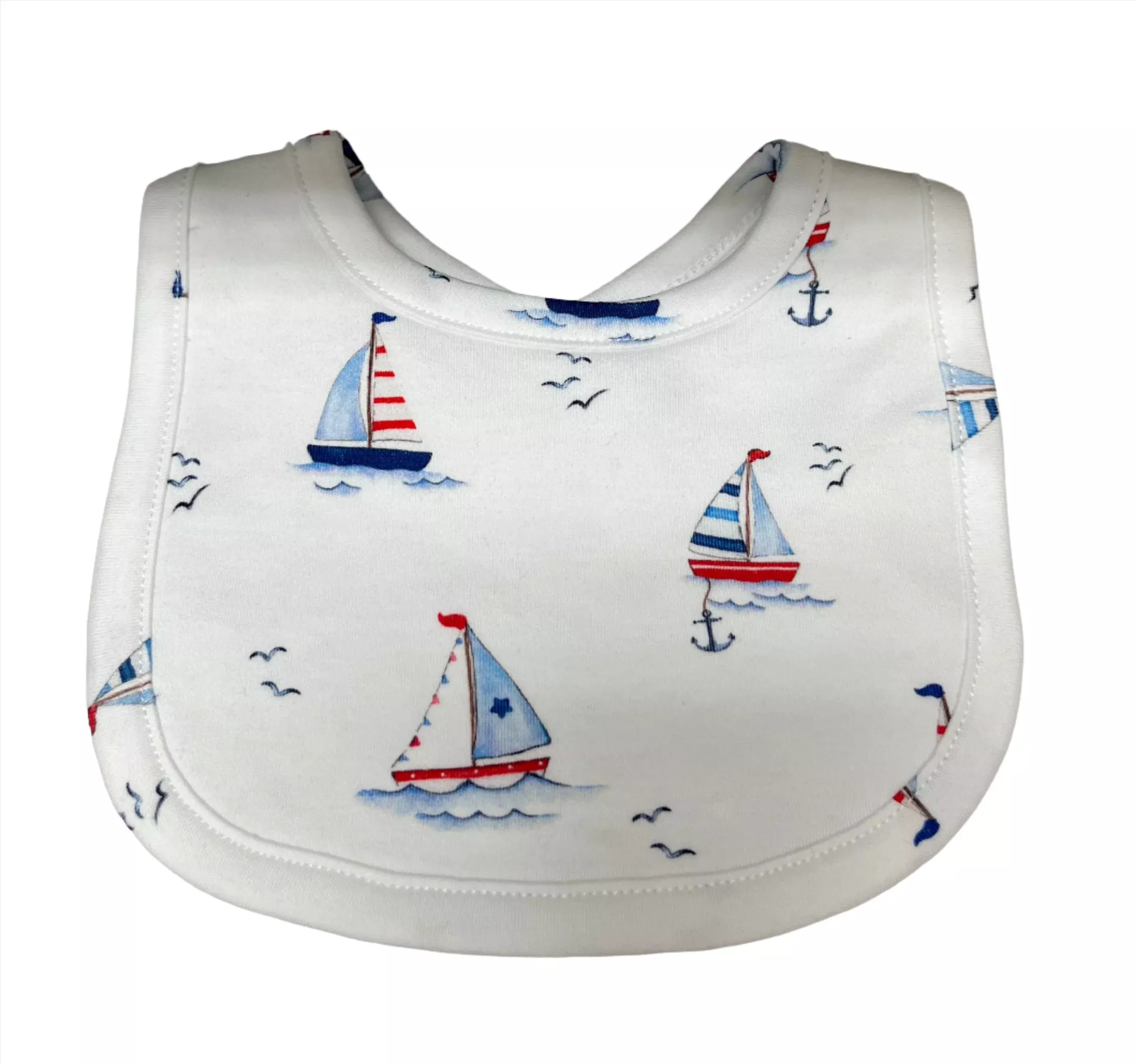 Baby Club Chic Sail Boats Printed Bib