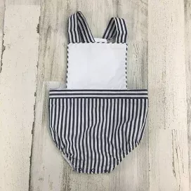 Beaufort Bonnet Sunsuit White/Navy