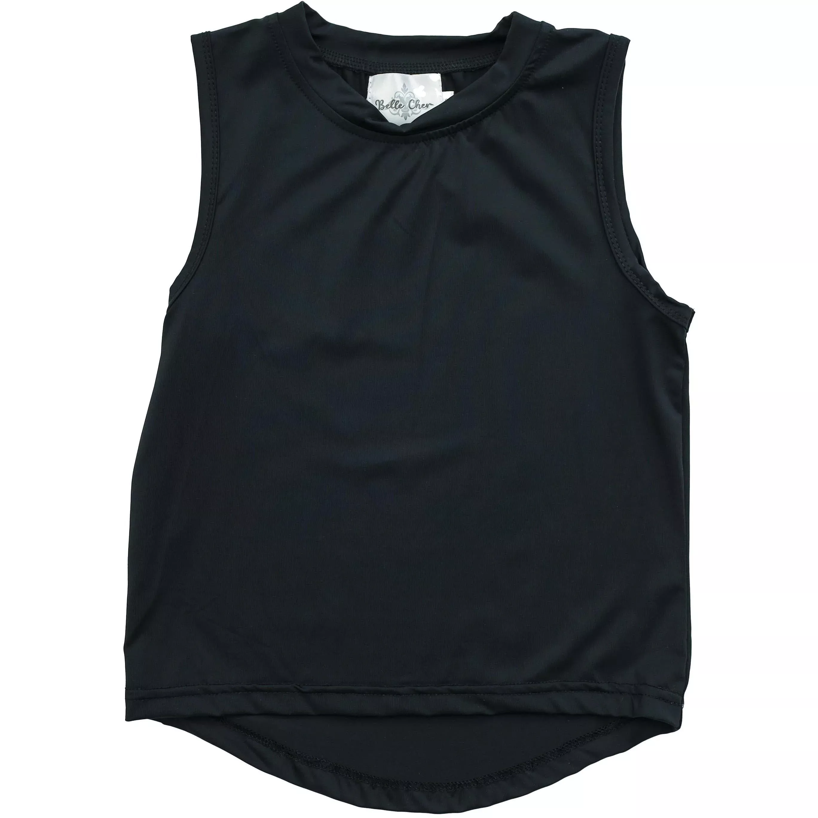 Belle Cher Athletic Black High Low Tank Top