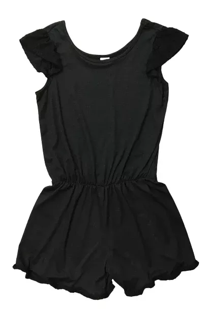 Black Flutter Sleeve Romper