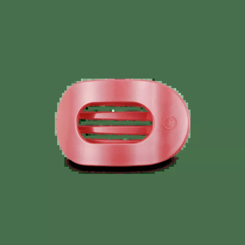 Calming Coral Small Flat Round Hair Clip