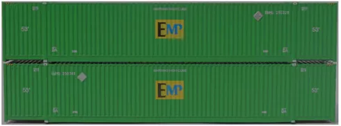 JTC Model Trains N EMP 'centered logo' green 53' HIGH CUBE 8-55-8 corrugated containers set #4