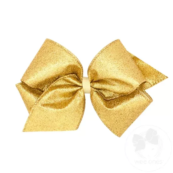King Glitter Overlay Gold Bow