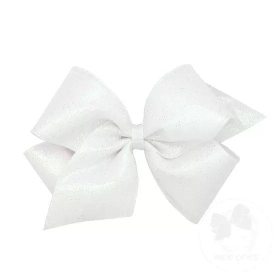 King Glitter Overlay White Bow