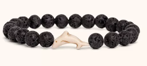 Lava Stone Dolphin Bracelet