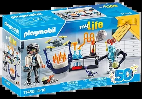 Playmobil Researchers with Robots