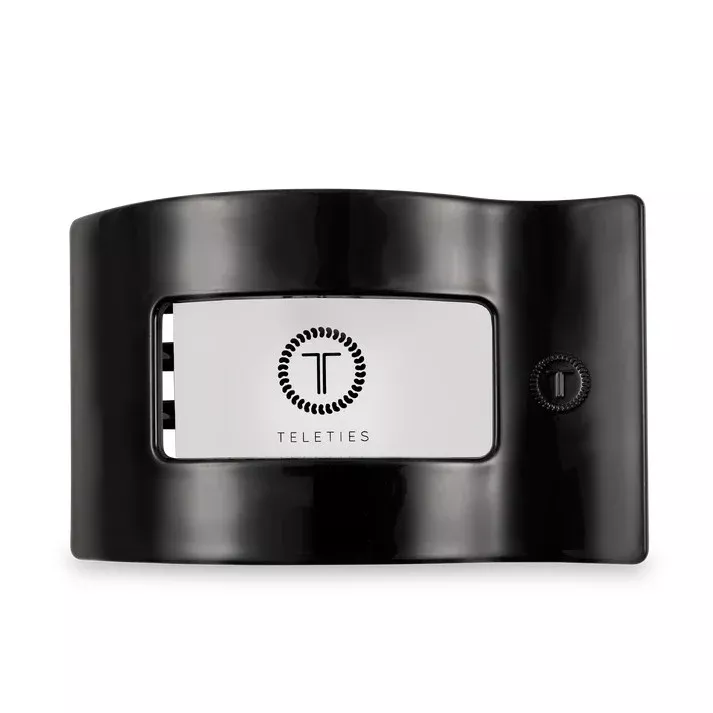 Teleties Small Flat Rectangle Hair Clip Jet Black
