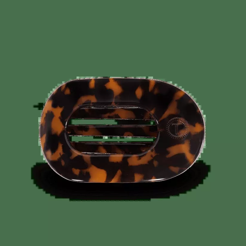 Tortoise Medium Flat Round Hair Clip