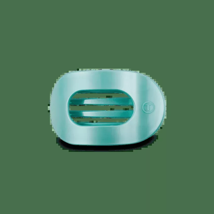 Totally Turquoise Small Flat Round Hair Clip