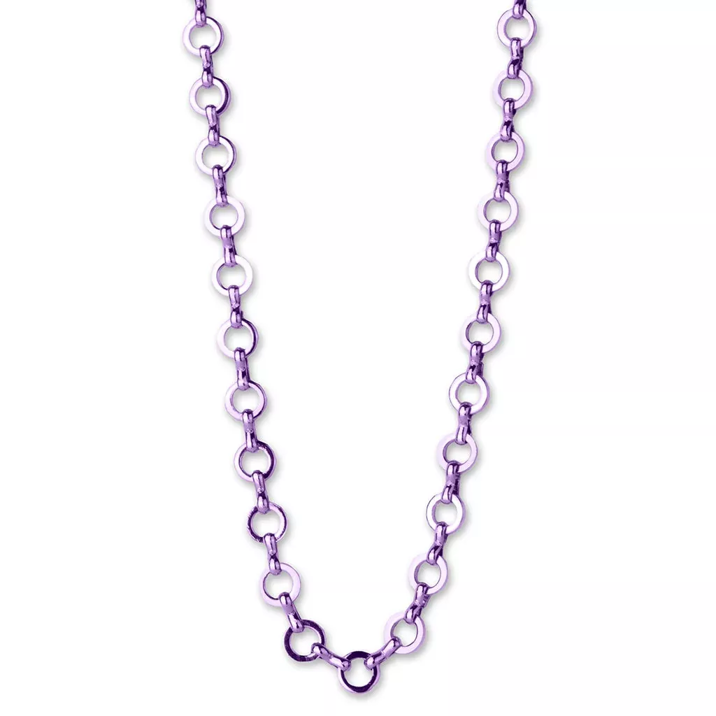 Vibrant Purple Chain Necklace for Customizable Charm Jewelry Collection 18-Inch