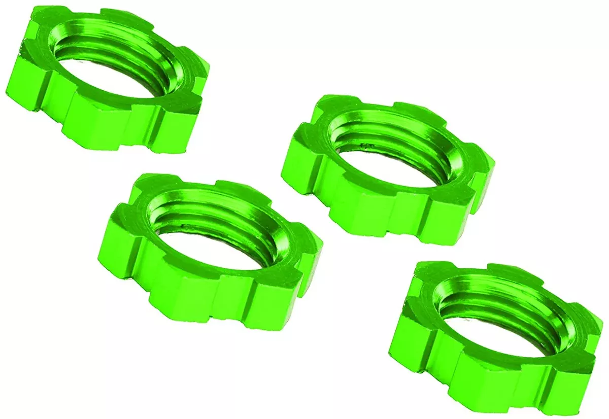 Wheel Nuts Splined 17mm Serrated (Green-Anodized) TRA7758G