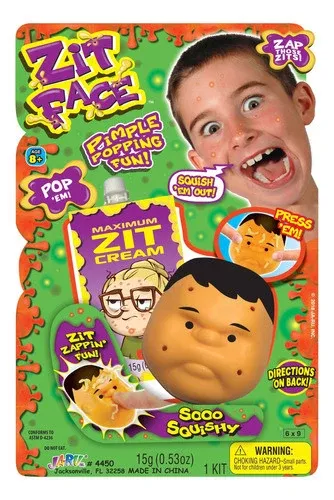 Zit Face Pimple Popping Toy - Stress Relief Explodable Acne Face