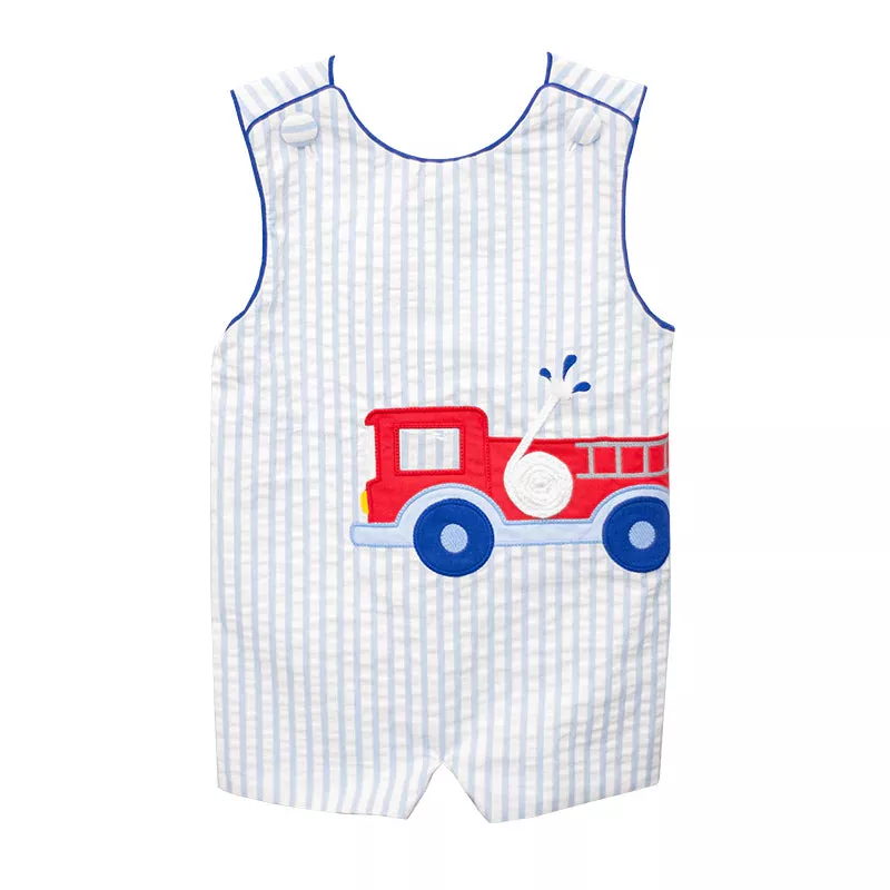 Zuccini Appliqué Firetruck Shortall