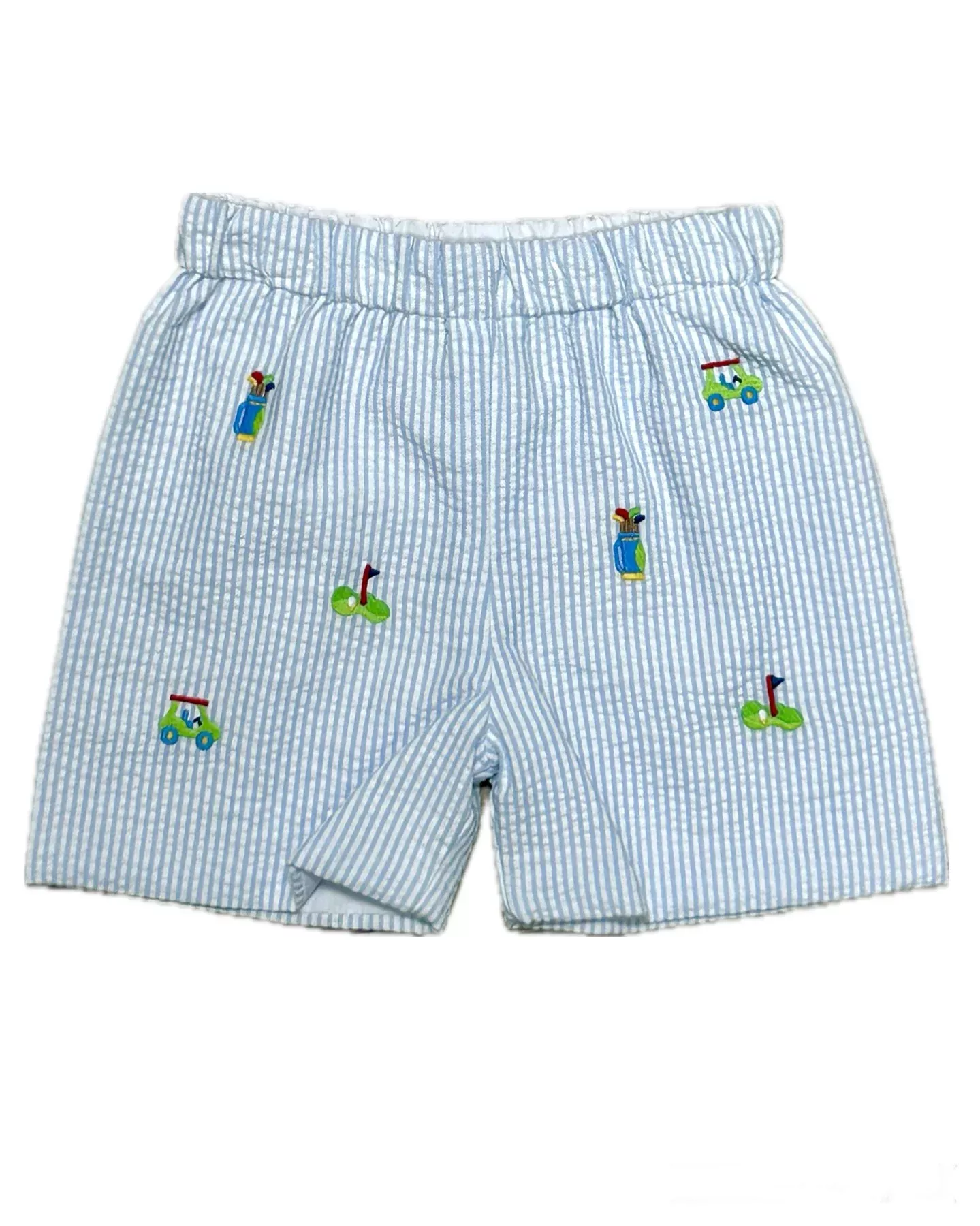 Zuccini Seersucker Embroidered Golf Shorts